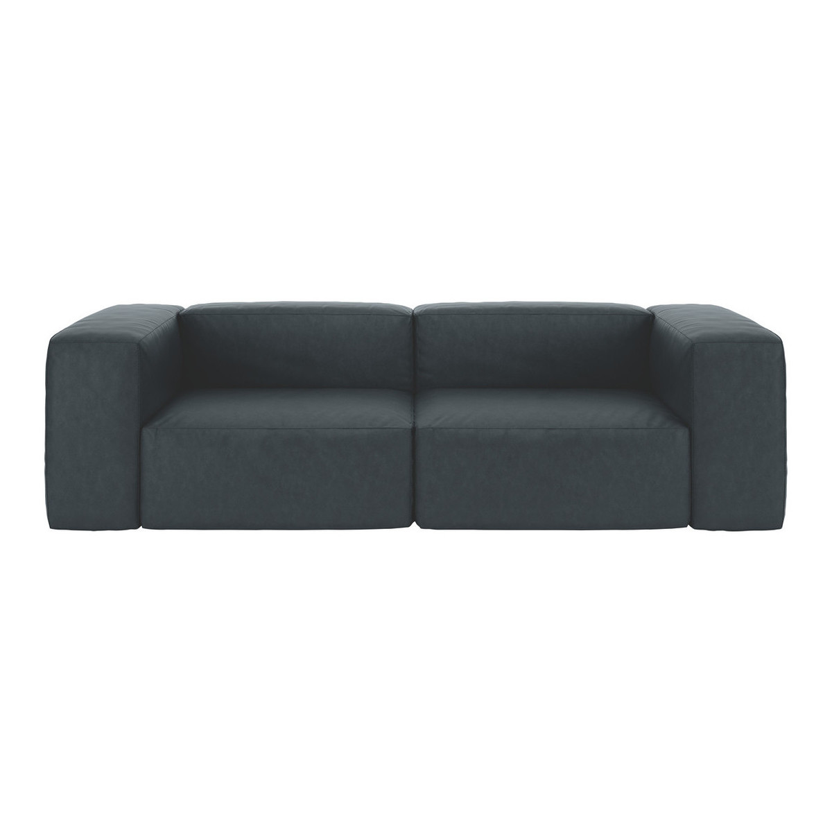Opollo Dark Grey Luxury Leather 4 Seater Sofa, Grey – image 1