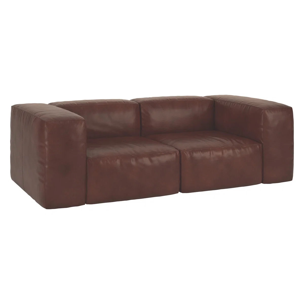 Opollo Tan Leather 3 Seater Sofa, Tan – image 3