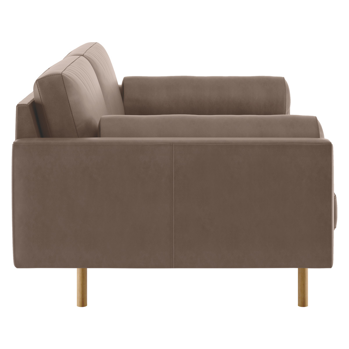 Spencer Light Brown Luxury Leather 2 Seater Sofa, Oak Legs, Light Brown – image 4