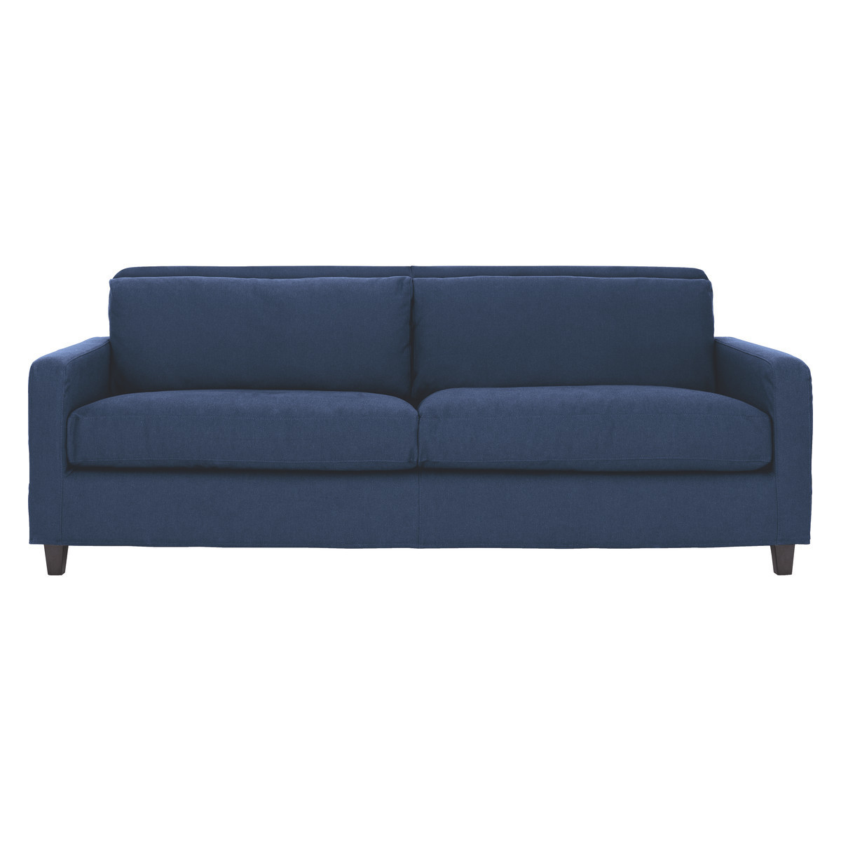 Chester Dark Blue FaBric 3 Seater Sofa, Dark Stained Feet, Blue – image 3