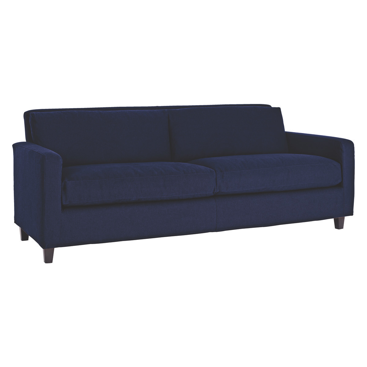 Chester Dark Blue FaBric 3 Seater Sofa, Dark Stained Feet, Blue – image 4