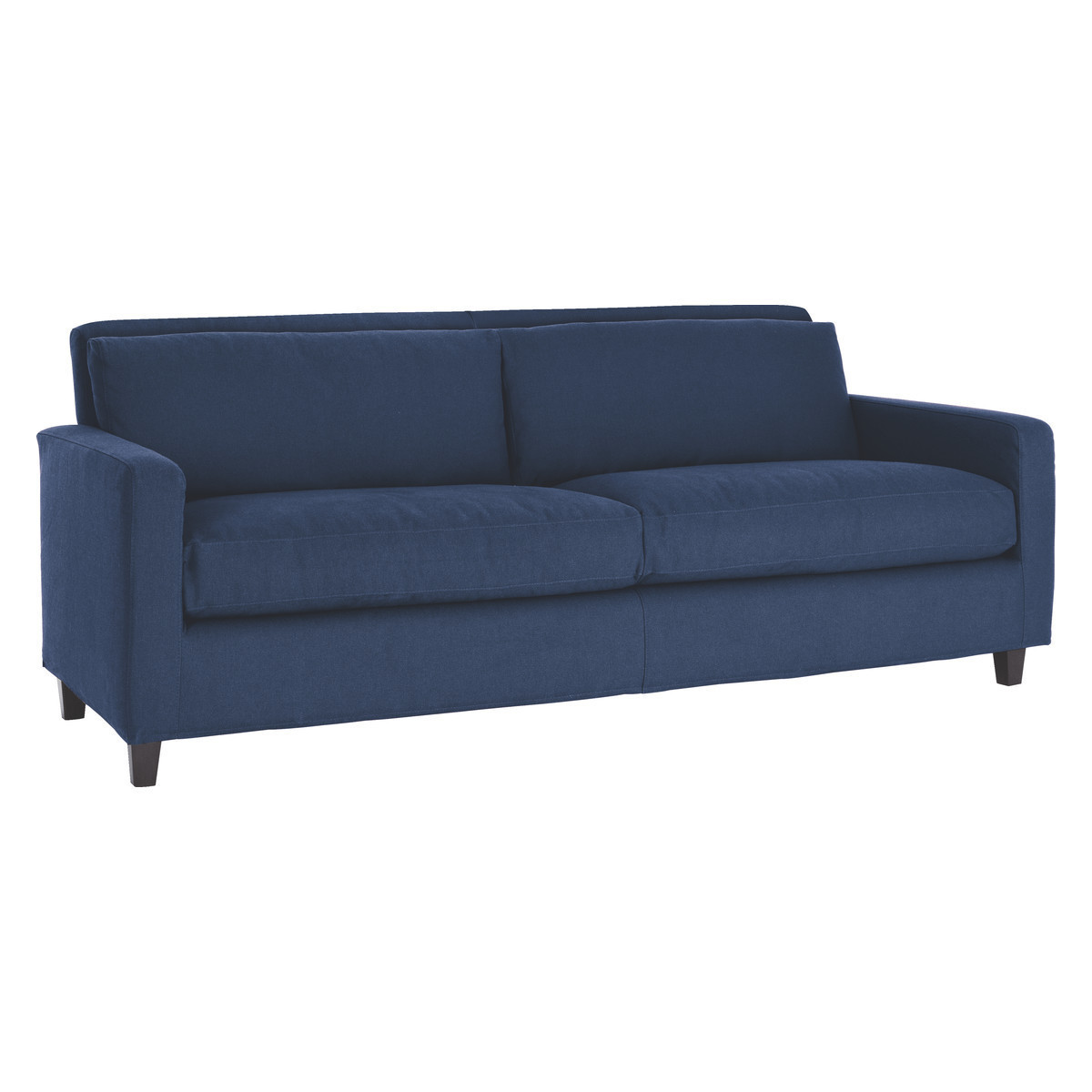 Chester Dark Blue FaBric 3 Seater Sofa, Dark Stained Feet, Blue – image 5