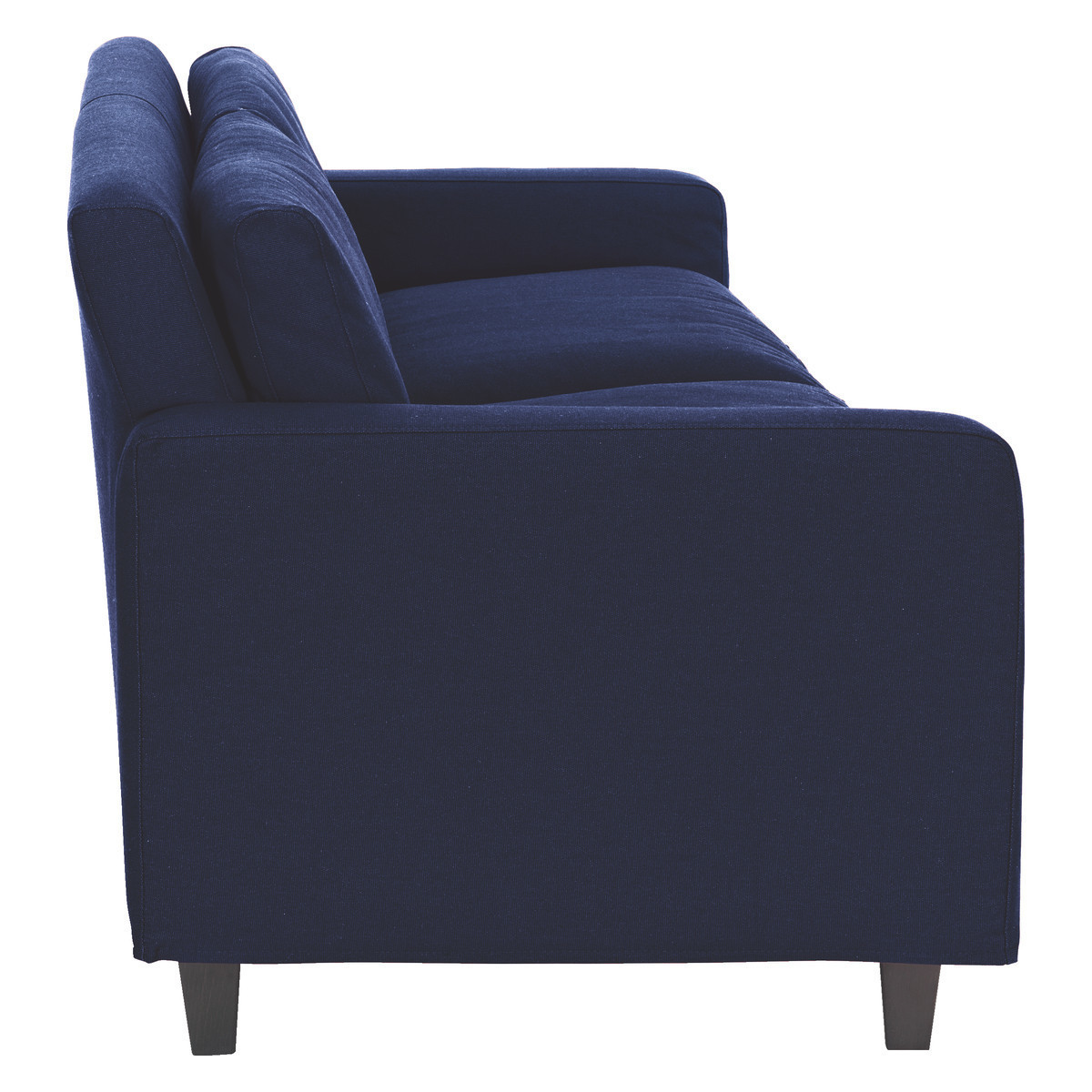 Chester Dark Blue FaBric 3 Seater Sofa, Dark Stained Feet, Blue – image 6