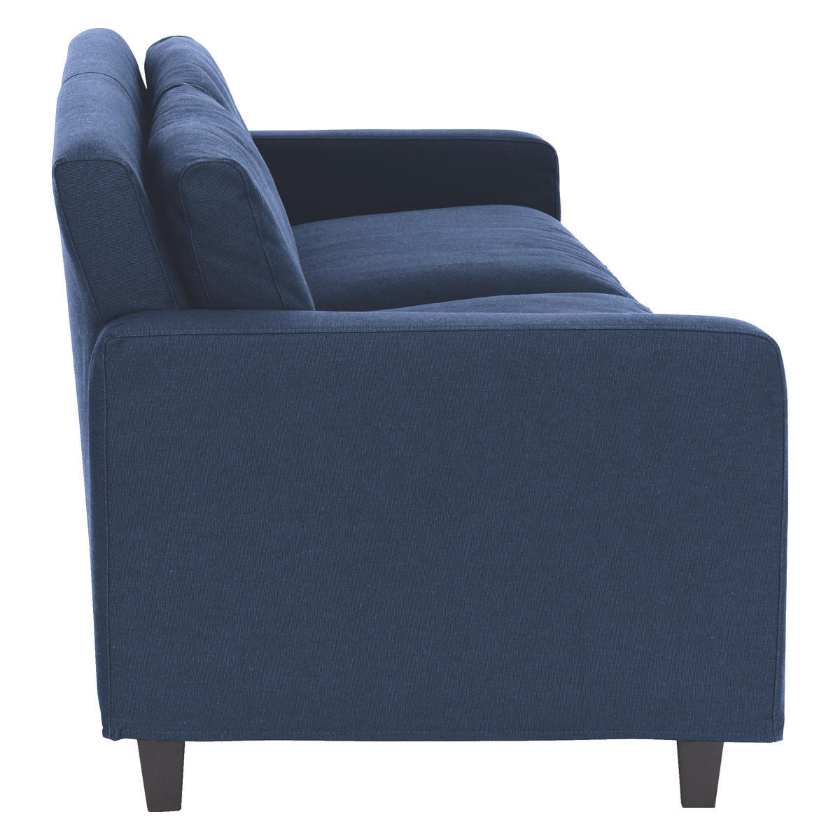 Chester Dark Blue FaBric 3 Seater Sofa, Dark Stained Feet, Blue – image 7