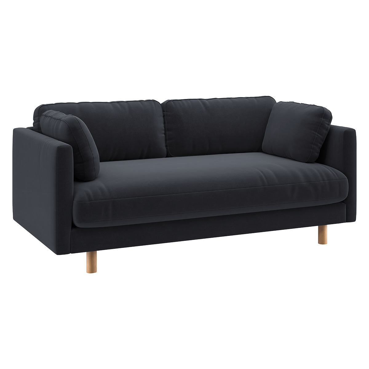 Mori Charcoal Grey Velvet 2 Seater Sofa, Charcoal – image 3