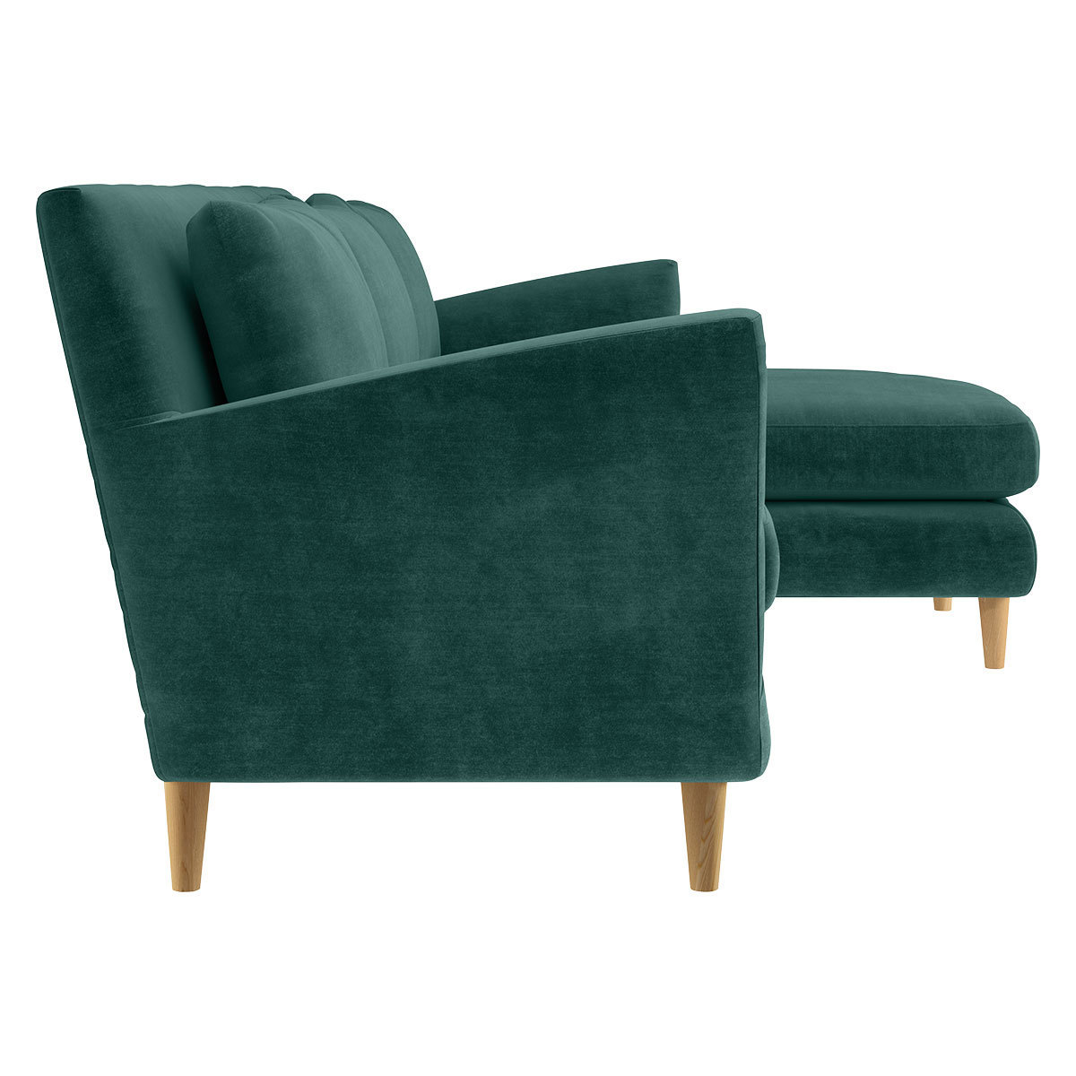Keele Emerald Green Blue Velvet Right -Arm Chaise Sofa, Green – image 4