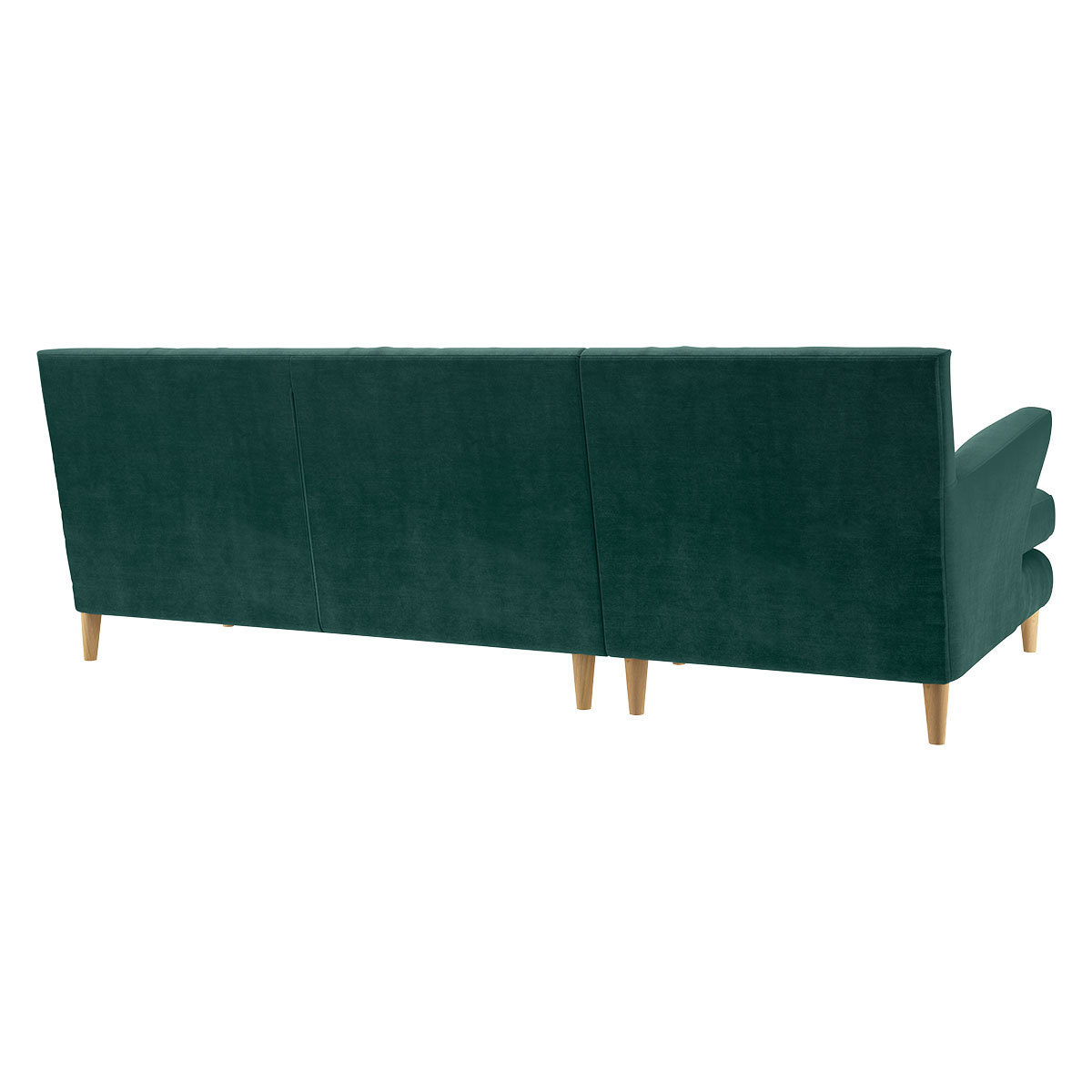Keele Emerald Green Blue Velvet Right -Arm Chaise Sofa, Green – image 5
