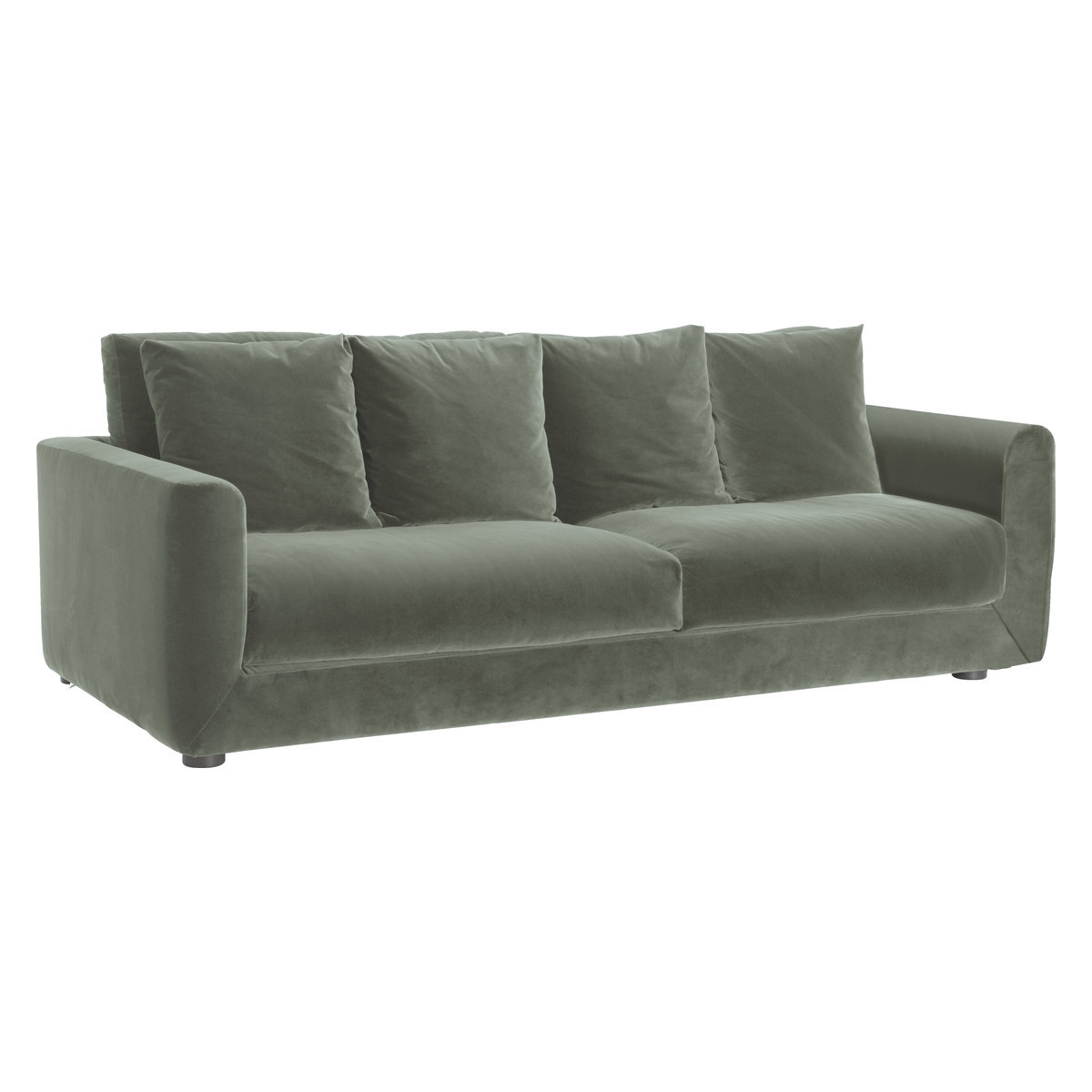 Rupert Sage Green Velvet 4 Seater Sofa, Green Green – image 3