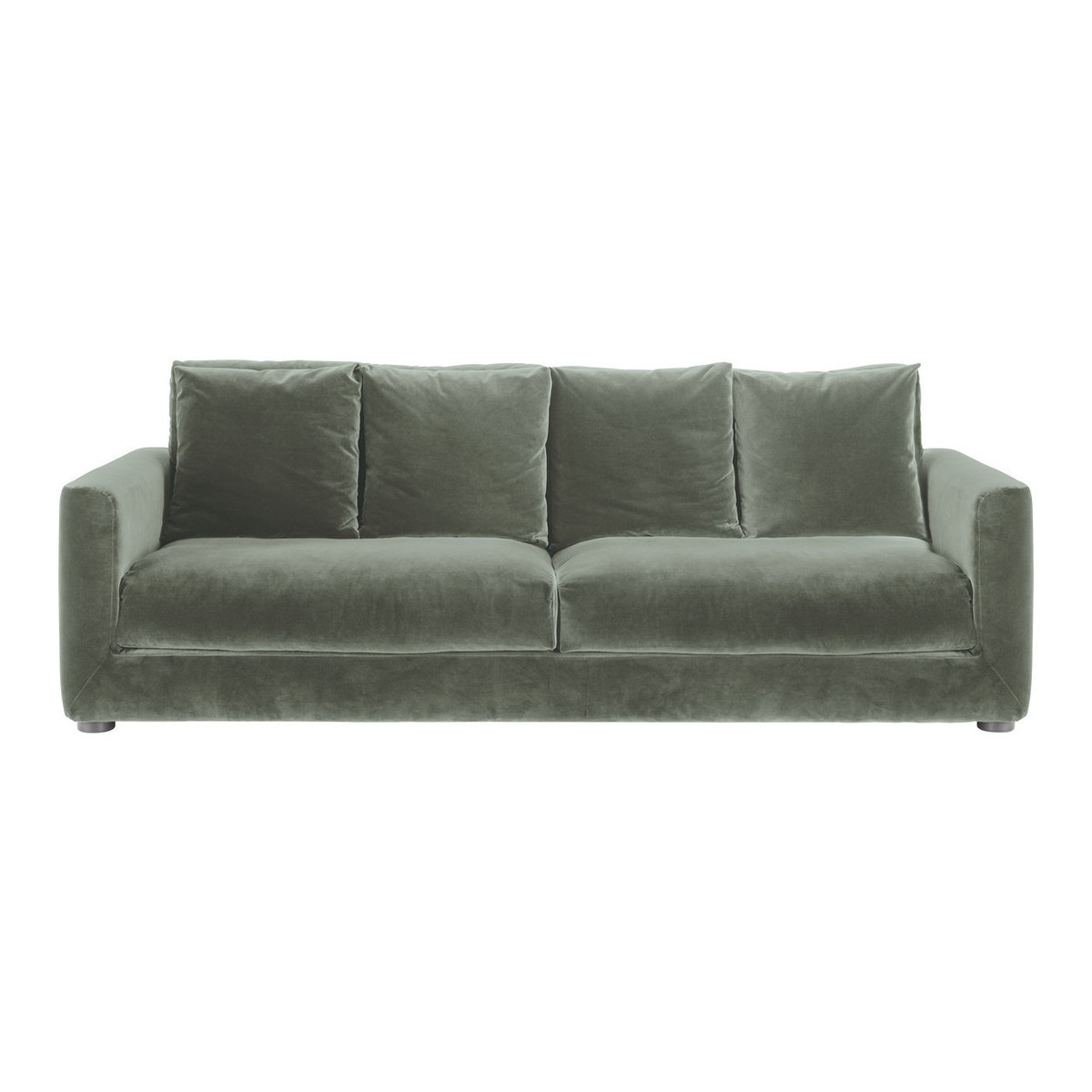 Rupert Sage Green Velvet 4 Seater Sofa, Green Green – image 1