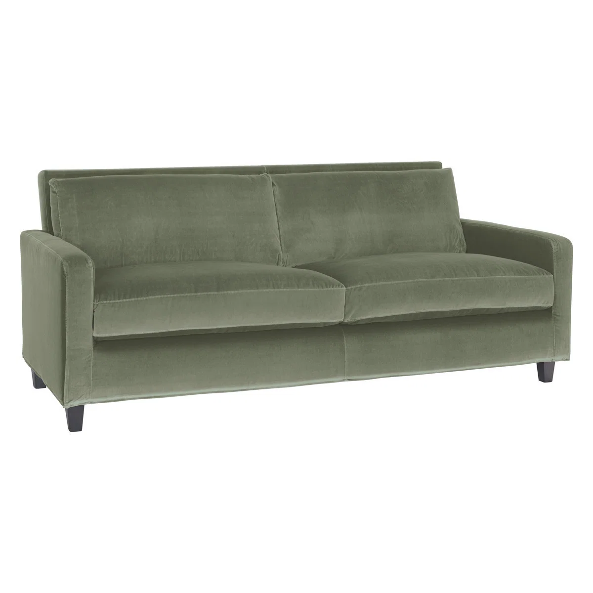 Chester Sage Green Velvet 3 Seater Sofa, Dark Stained Feet, Green Green – image 3