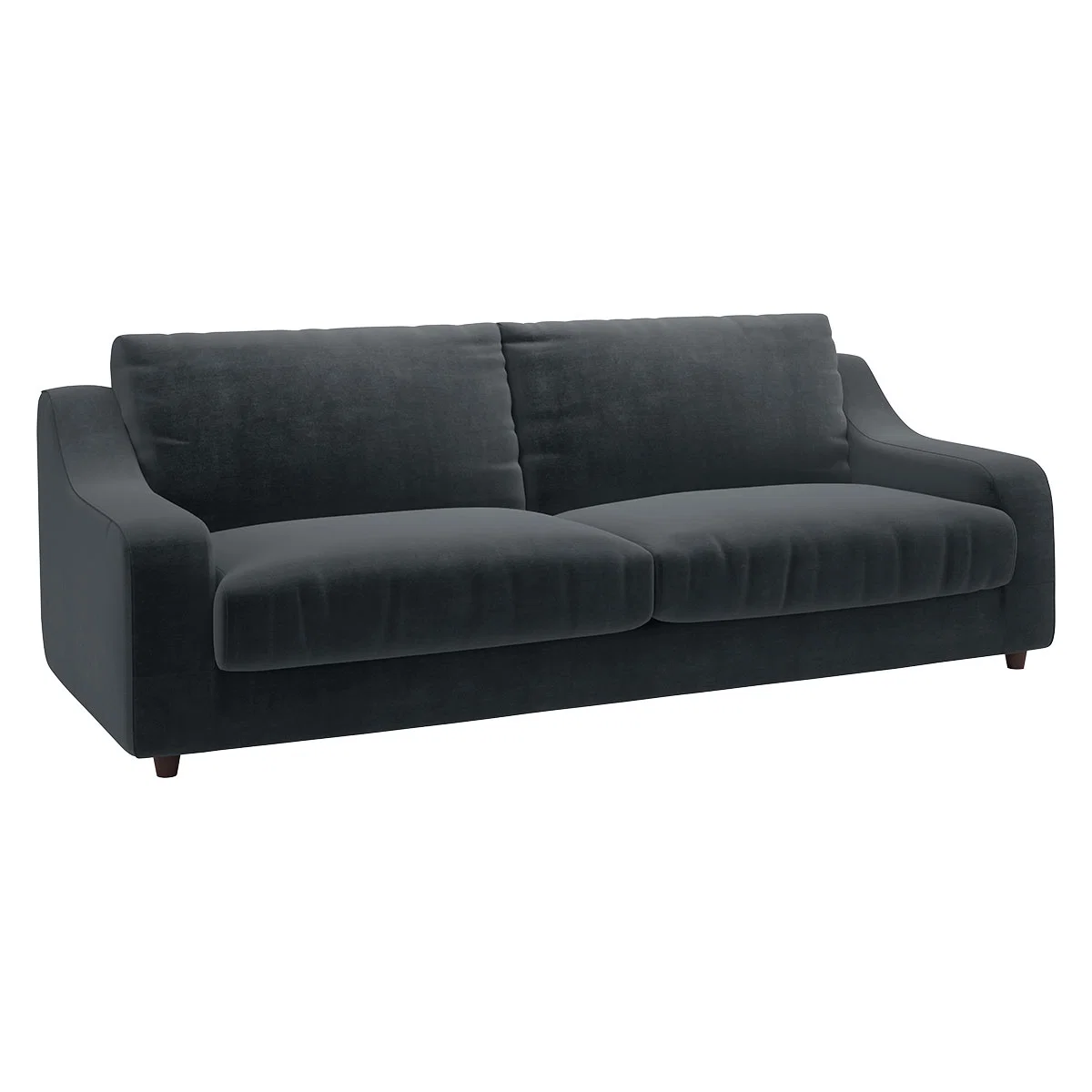 Slope Dark Grey Velvet 3 Seat Sofa, Grey – image 3