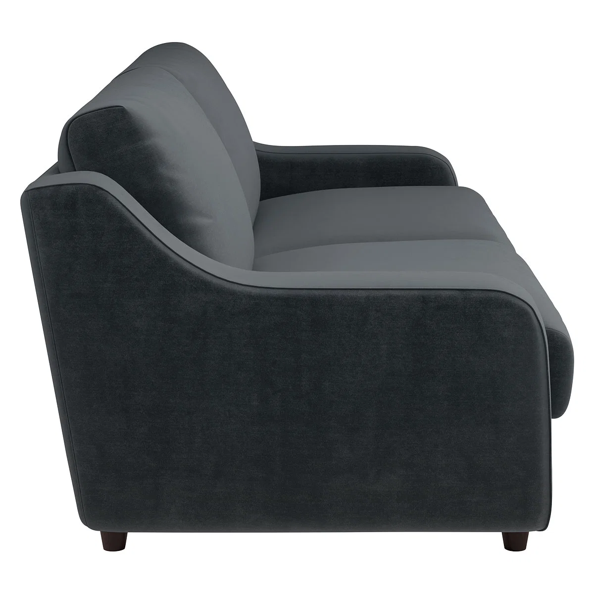 Slope Dark Grey Velvet 3 Seat Sofa, Grey – image 4