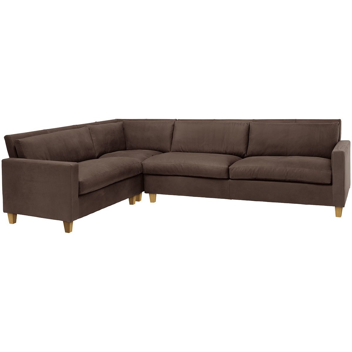 Chester Chocolate Brown Luxury Leather Right-Arm Corner Sofa, Dark Brown – image 3