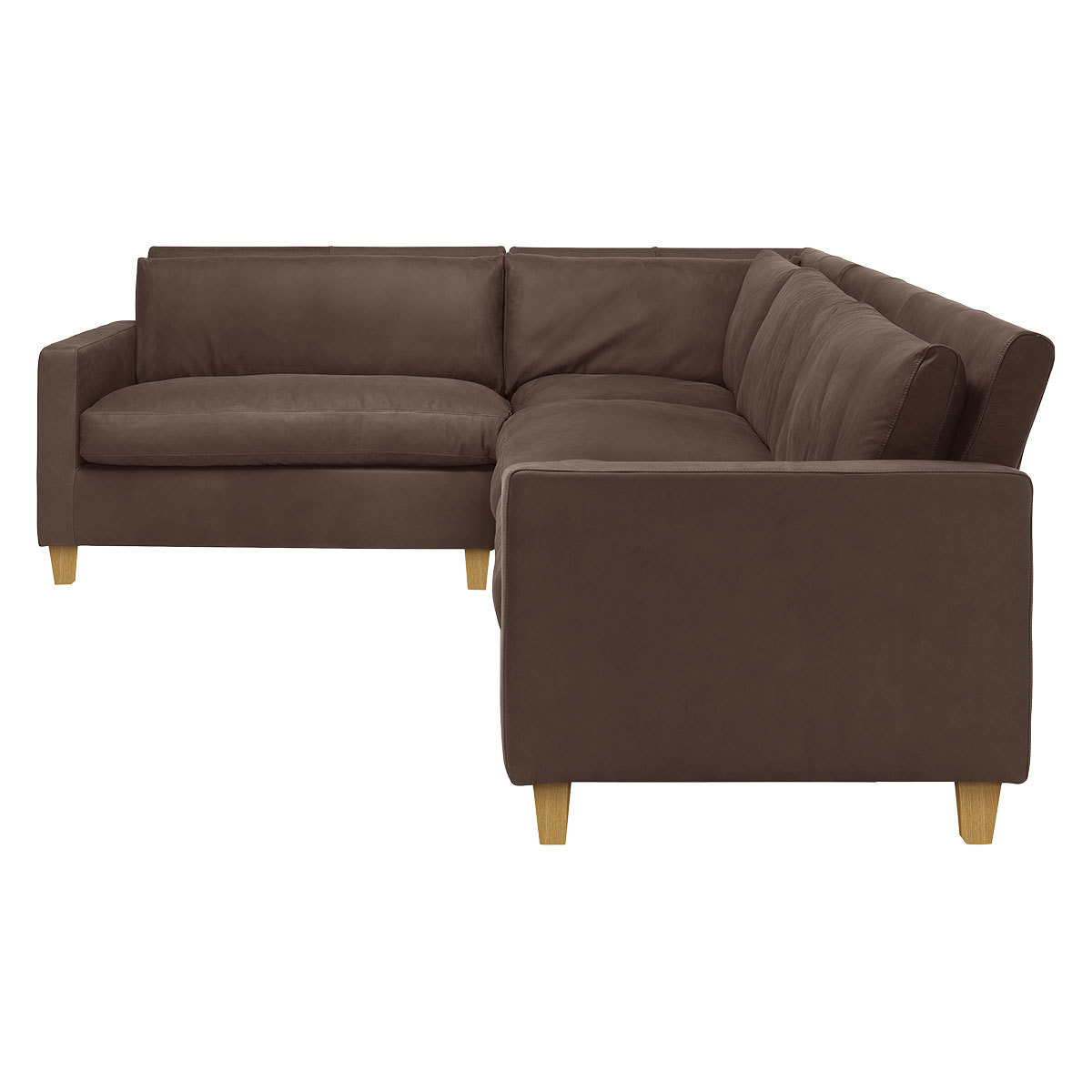 Chester Chocolate Brown Luxury Leather Right-Arm Corner Sofa, Dark Brown – image 4