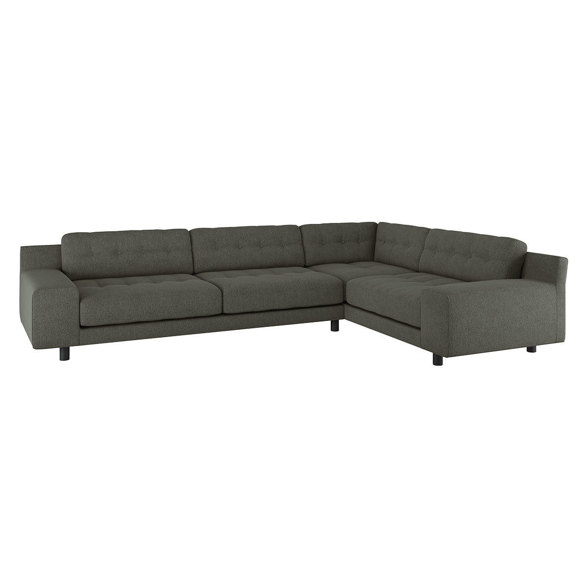 Hendricks Charcoal Grey FaBric Left-Arm Corner Sofa, Charcoal – image 4