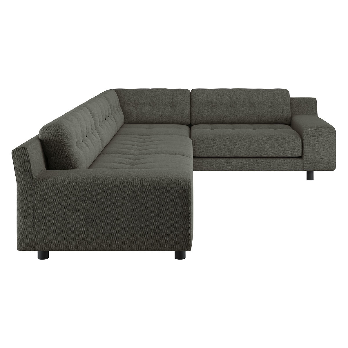 Hendricks Charcoal Grey FaBric Left-Arm Corner Sofa, Charcoal – image 5