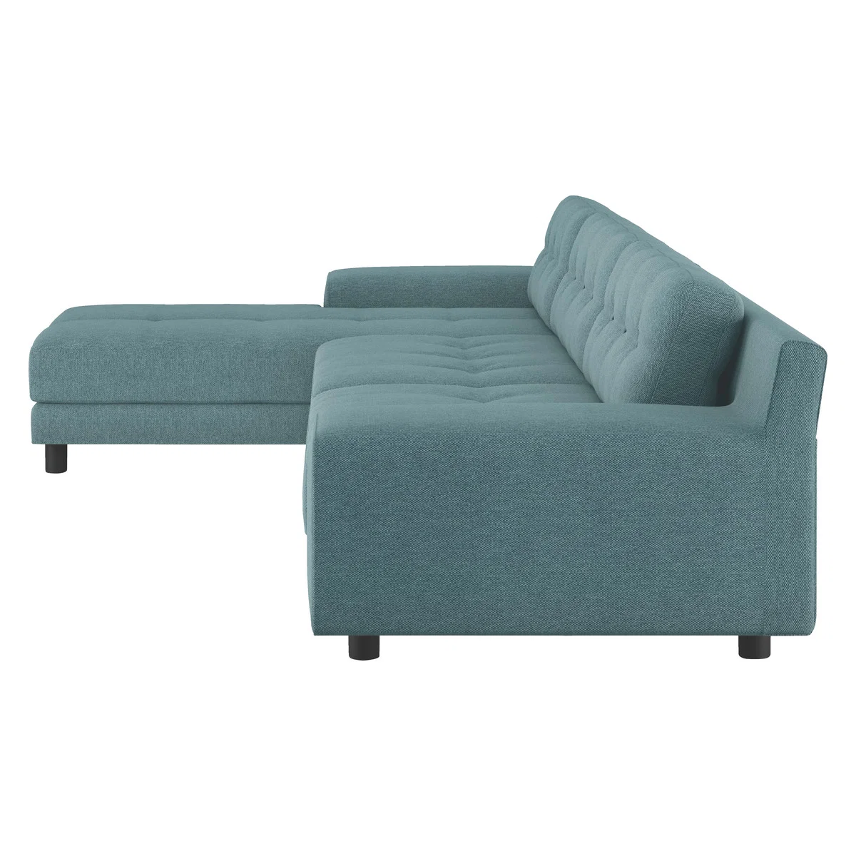Hendricks Teal Blue FaBric Left Arm Chaise Sofa, Blue – image 4