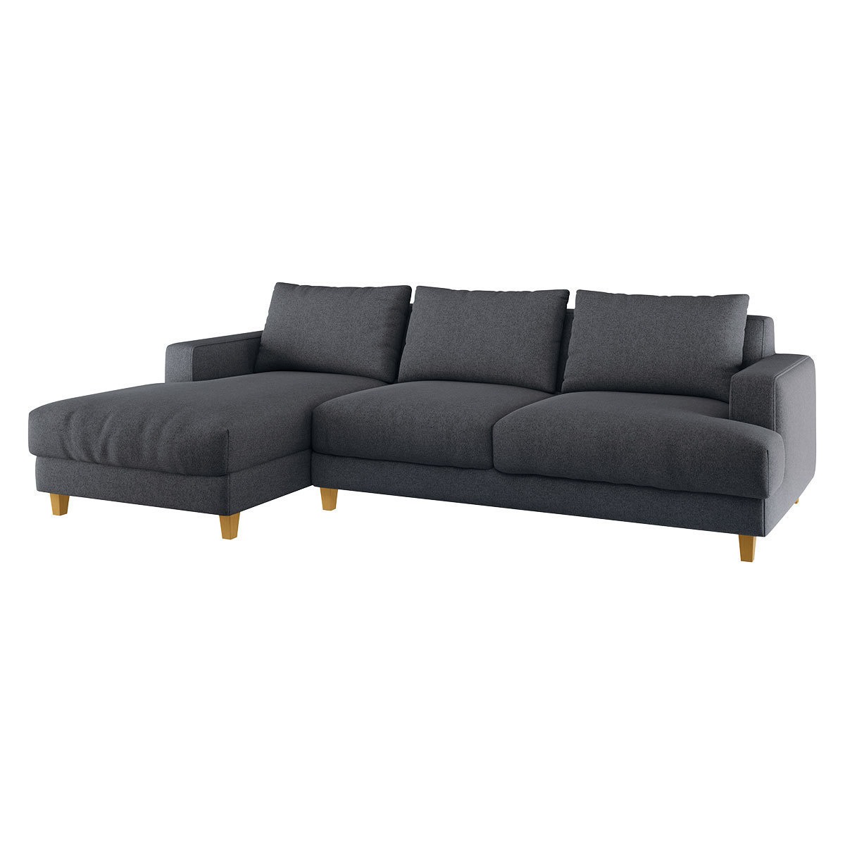 Wiltons Charcoal Grey Wool Left Hand Chaise Sofa, Charcoal – image 3