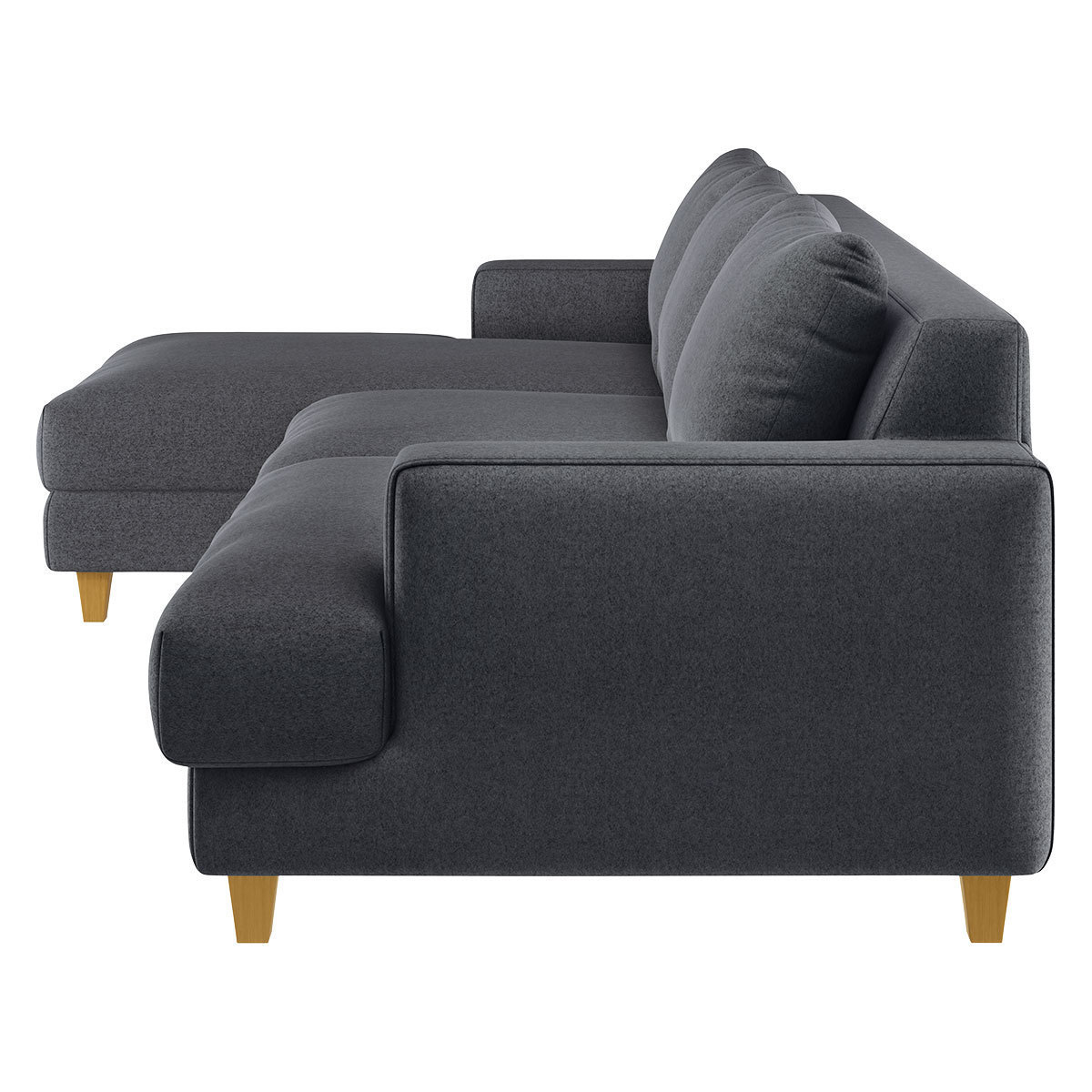 Wiltons Charcoal Grey Wool Left Hand Chaise Sofa, Charcoal – image 4