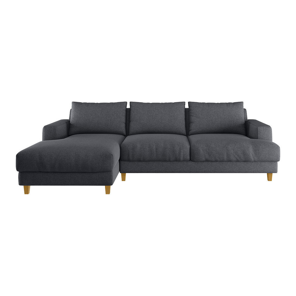 Wiltons Charcoal Grey Wool Left Hand Chaise Sofa, Charcoal – image 1