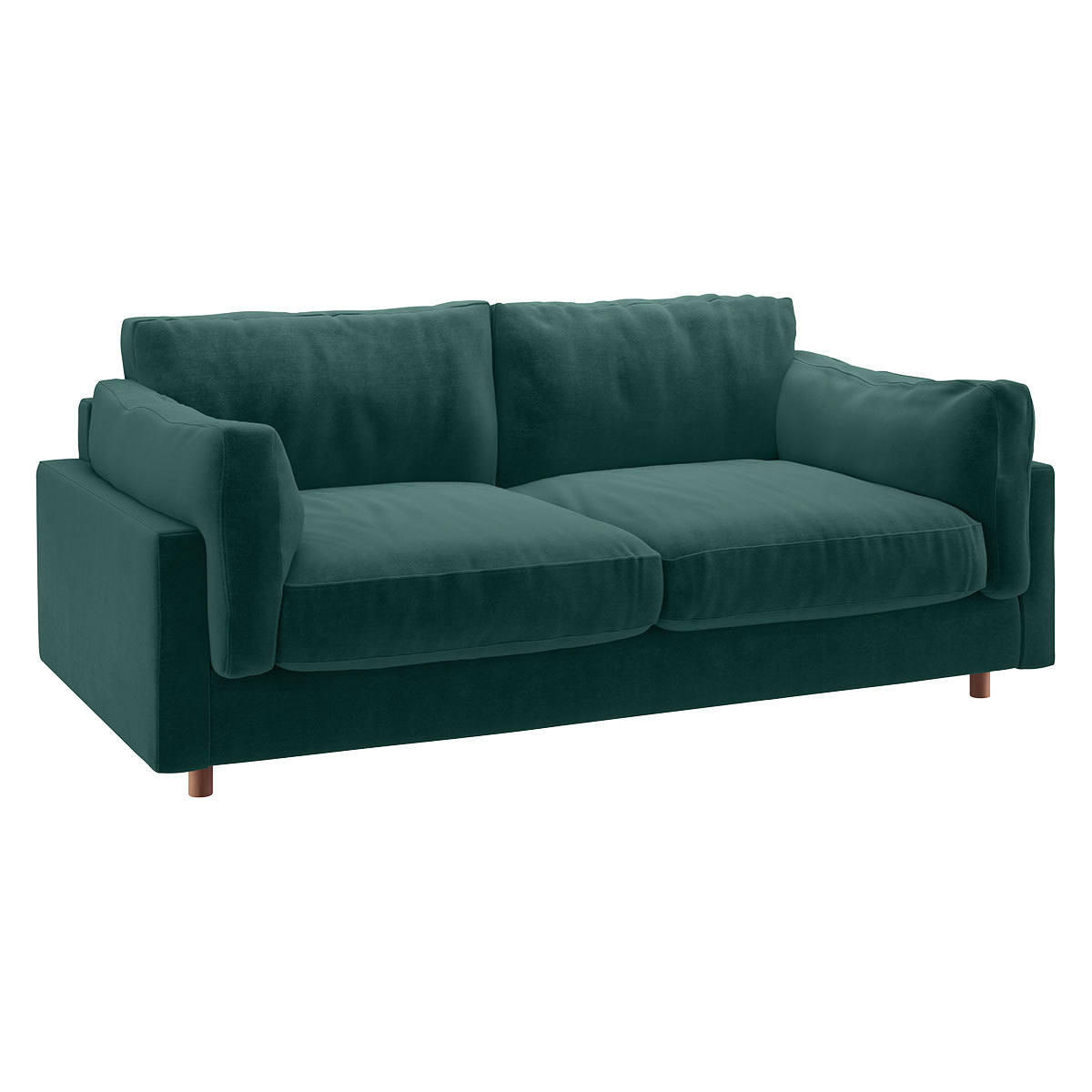 Elkin Emerald Green Velvet 3 Seat Sofa, Green – image 3