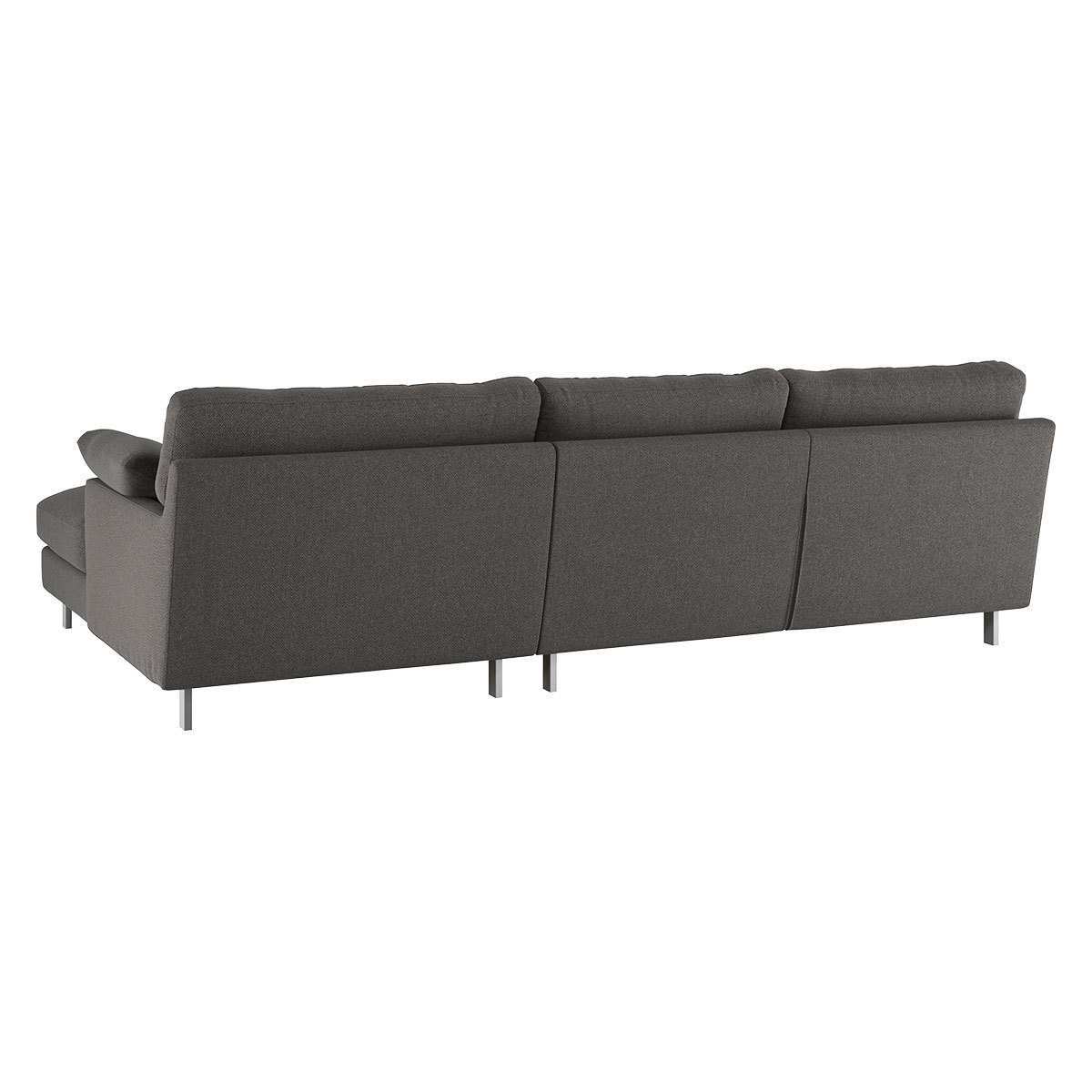 Cuscino Charcoal Grey Wool Herringbone Right-Arm Chaise Sofa, Charcoal – image 5