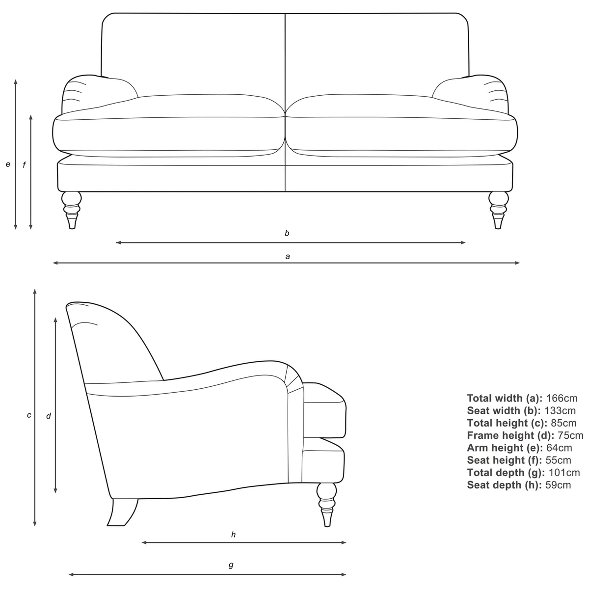 John Lewis & Partners Harrogate High Back Medium 2 Seater Sofa – image 4