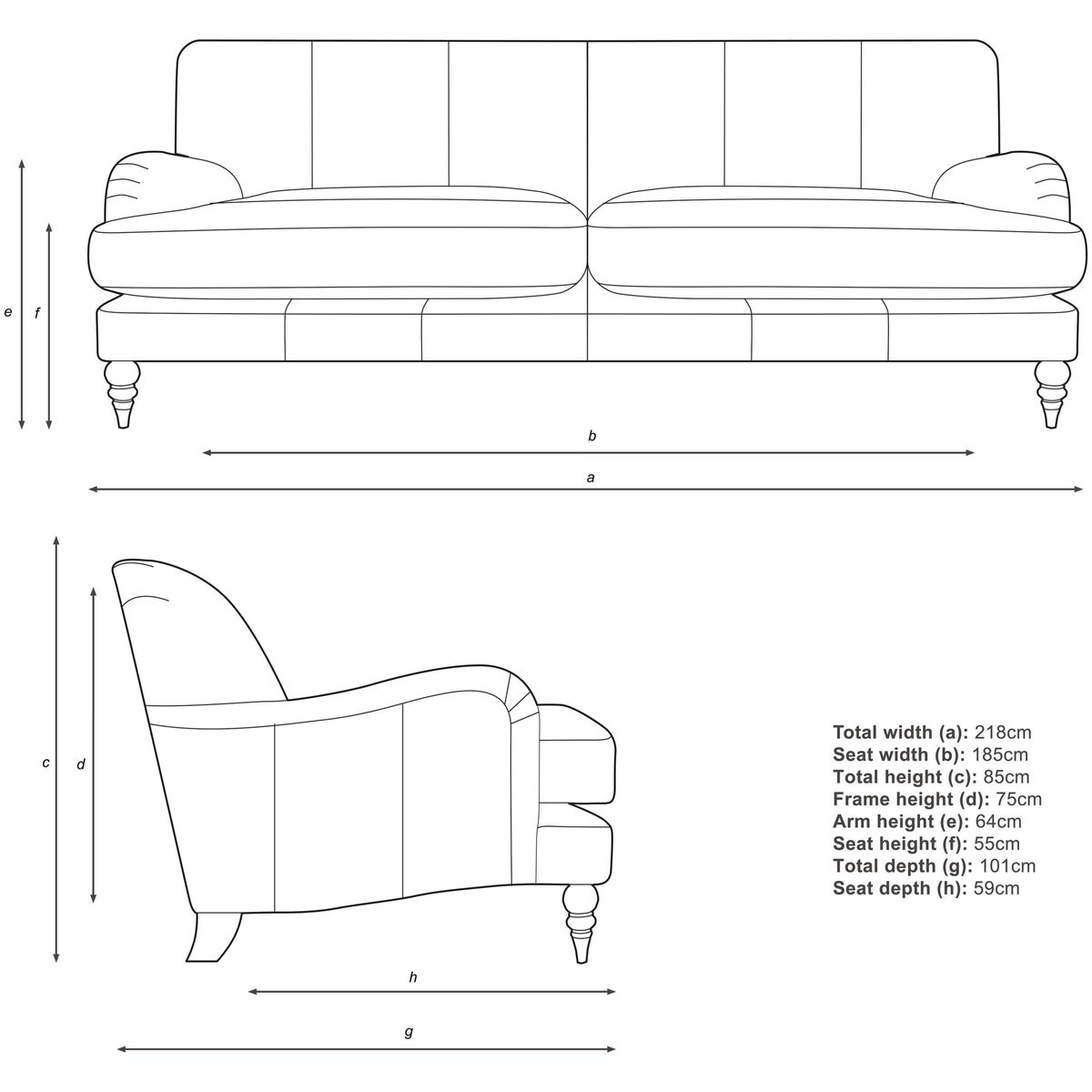 John Lewis & Partners Harrogate High Back Grand 4 Seater Leather Sofa, Dark Leg – image 3