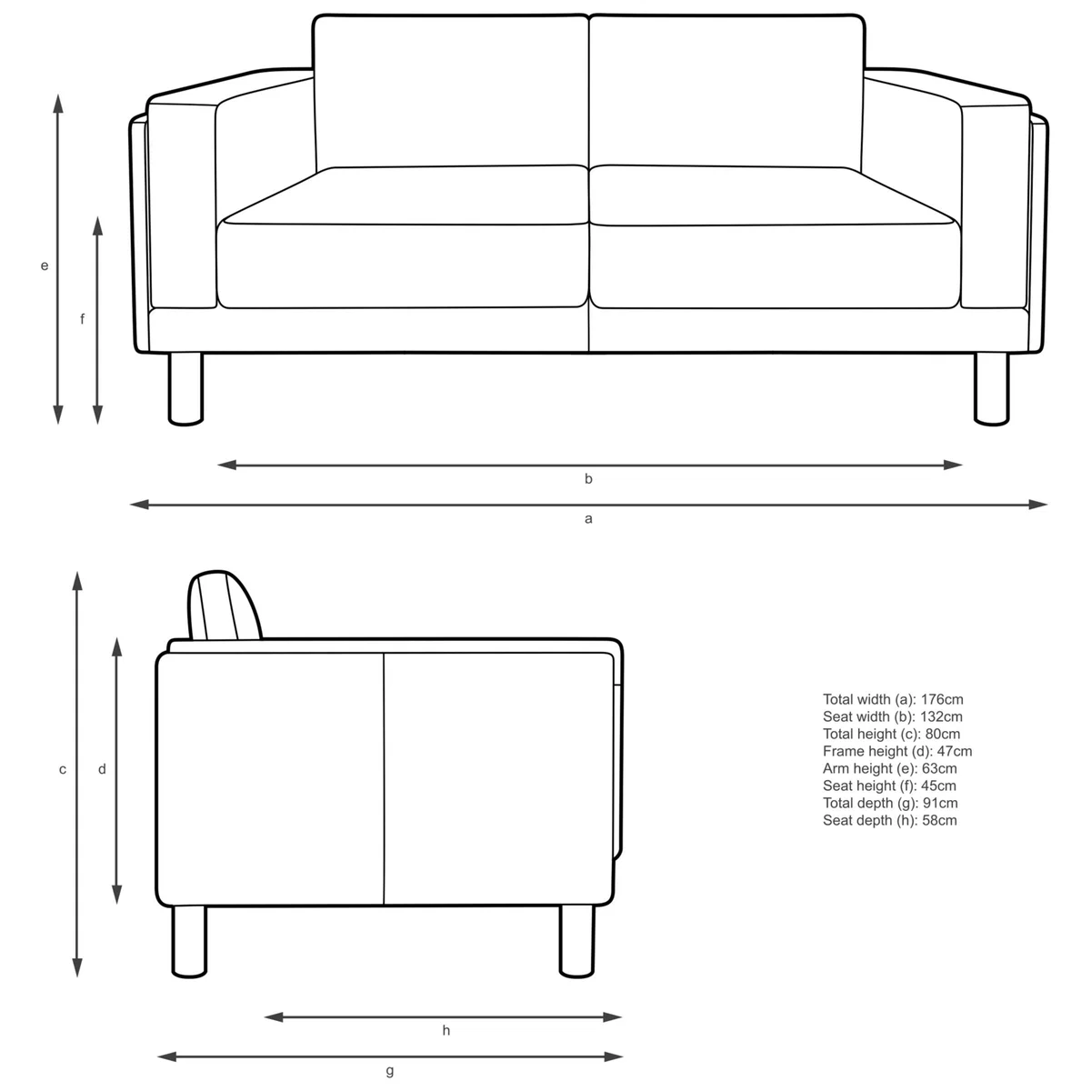 Design Project by John Lewis No.002 Medium 2 Seater Leather Sofa, Dark Leg – image 4