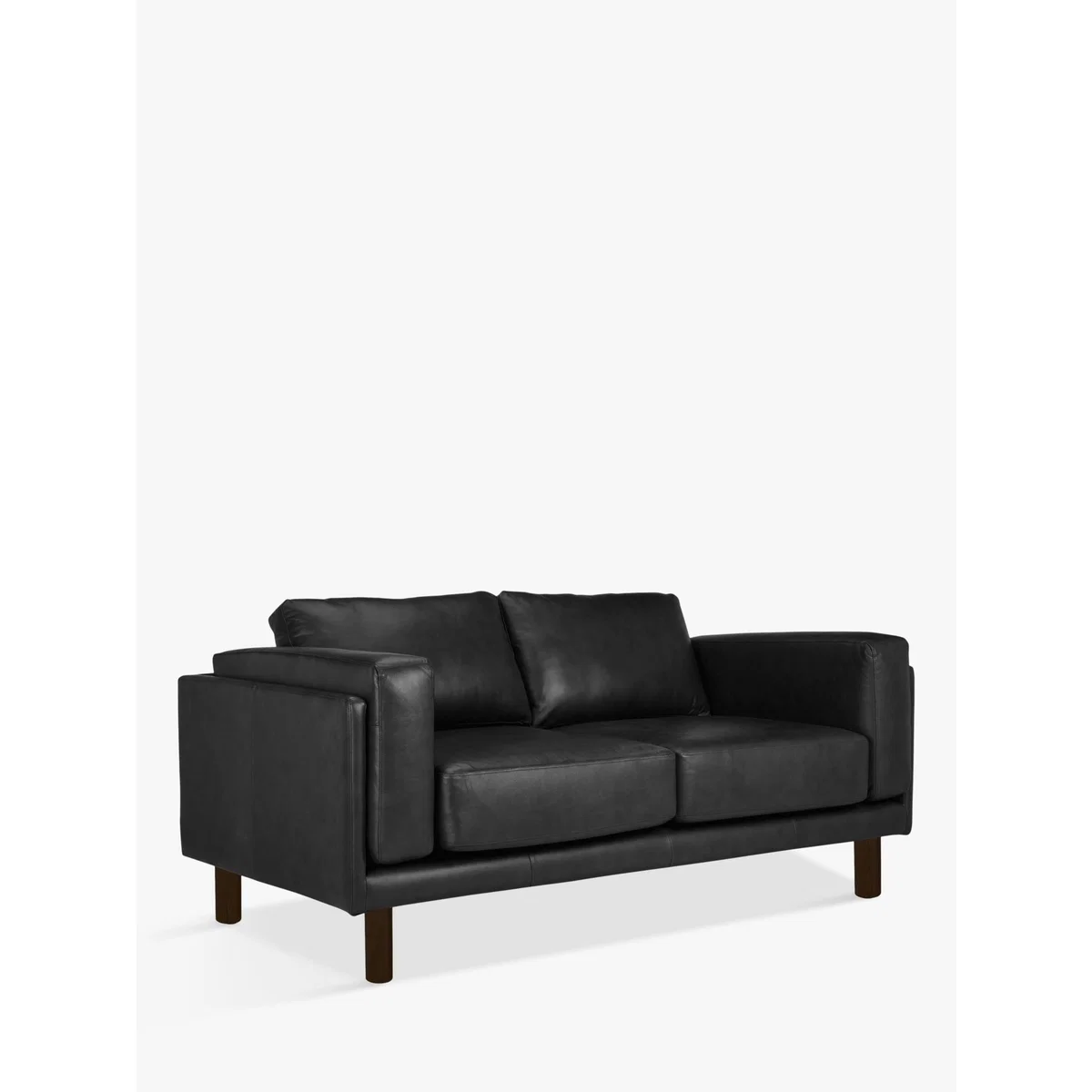 Design Project by John Lewis No.002 Medium 2 Seater Leather Sofa, Dark Leg – image 1