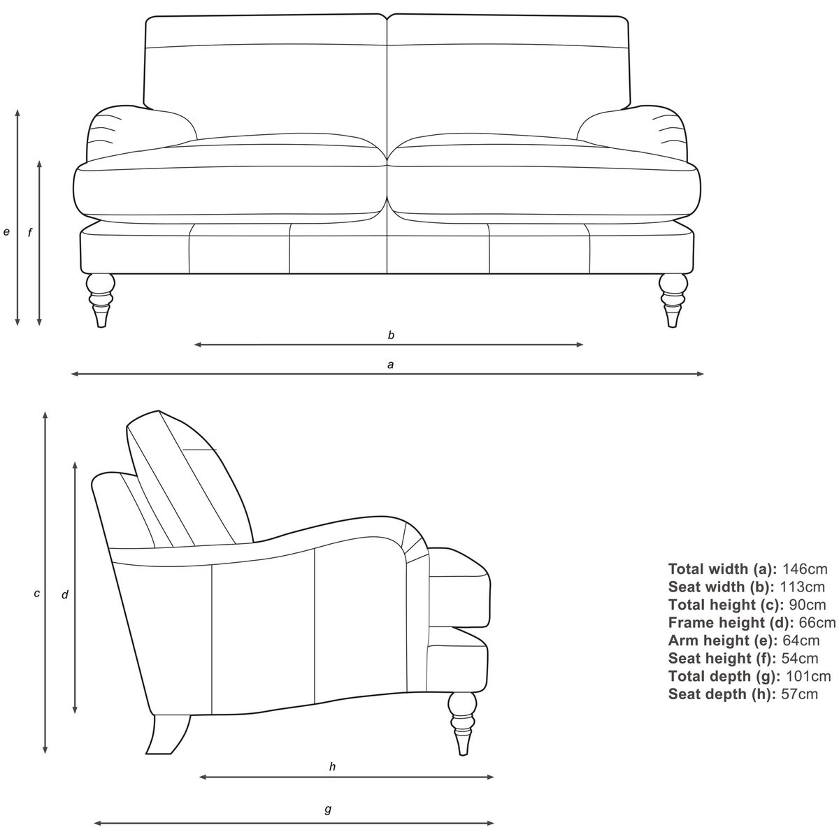 John Lewis & Partners Otley Small 2 Seater Leather Sofa, Dark Leg – image 3