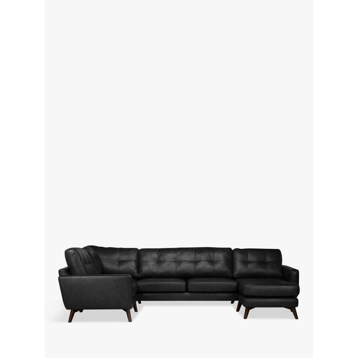 John Lewis & Partners Barbican Leather RHF Medium Corner Chaise End Sofa, Dark Leg – image 2