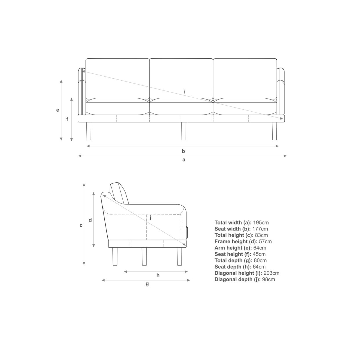 House by John Lewis Sweep Large 3 Seater Leather Sofa, Dark Leg, Contempo Castanga – image 3