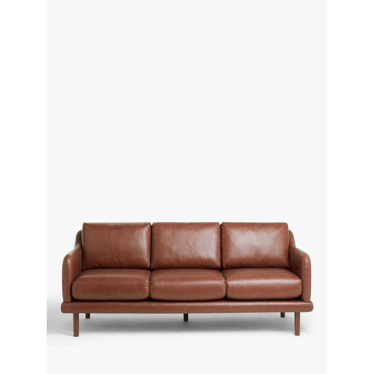 House by John Lewis Sweep Large 3 Seater Leather Sofa, Dark Leg, Contempo Castanga – image 4