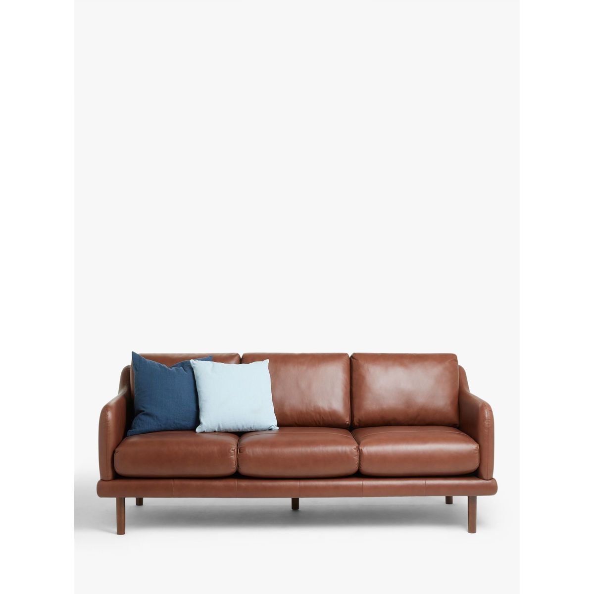House by John Lewis Sweep Large 3 Seater Leather Sofa, Dark Leg, Contempo Castanga – image 6
