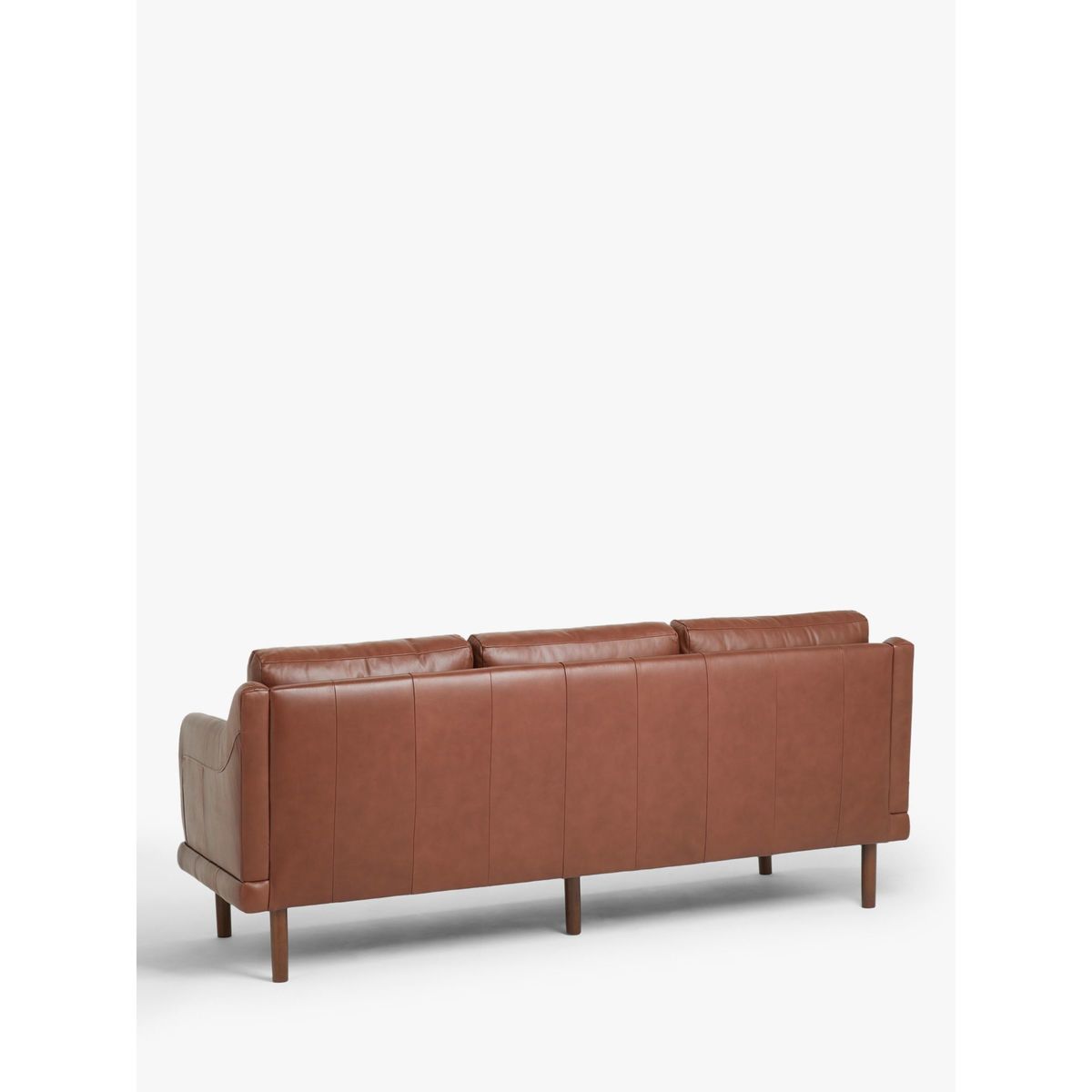 House by John Lewis Sweep Large 3 Seater Leather Sofa, Dark Leg, Contempo Castanga – image 2