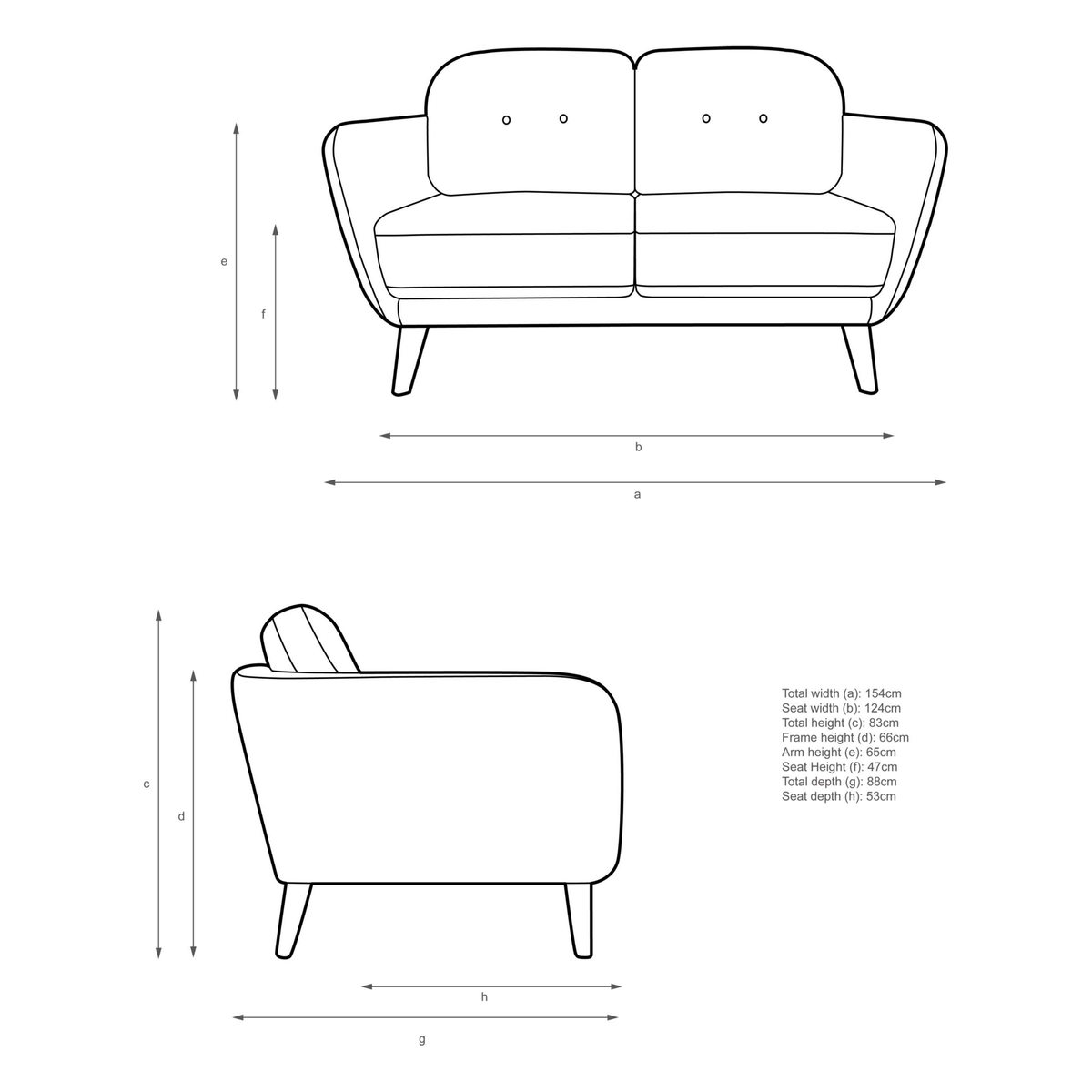 House by John Lewis Arlo Small 2 Seater Sofa, Light Leg – image 3