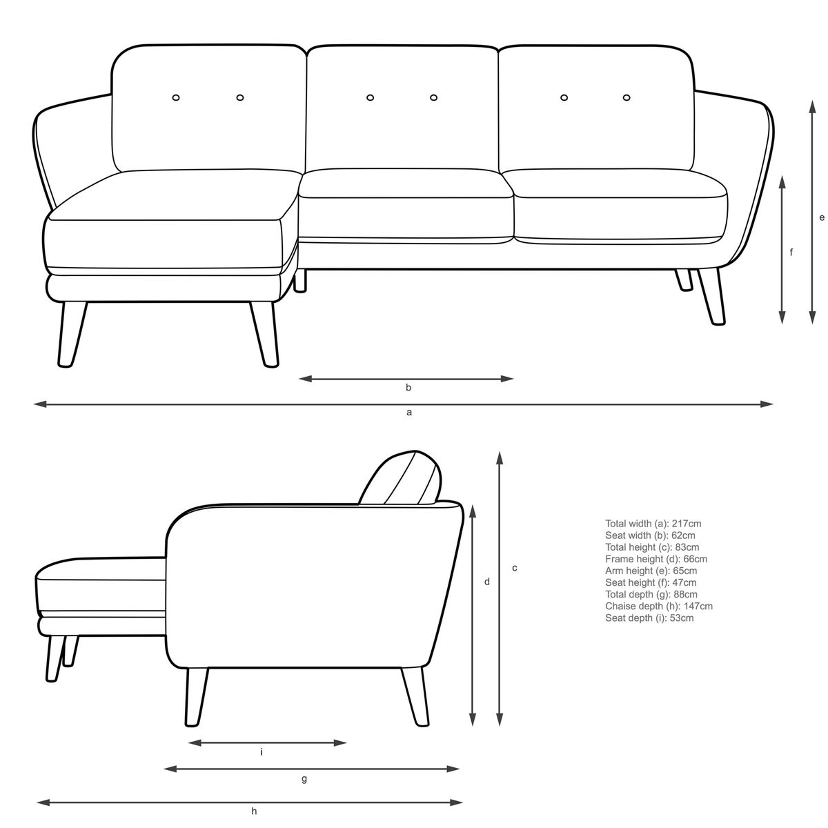 House by John Lewis Arlo LHF Chaise End Sofa – image 3