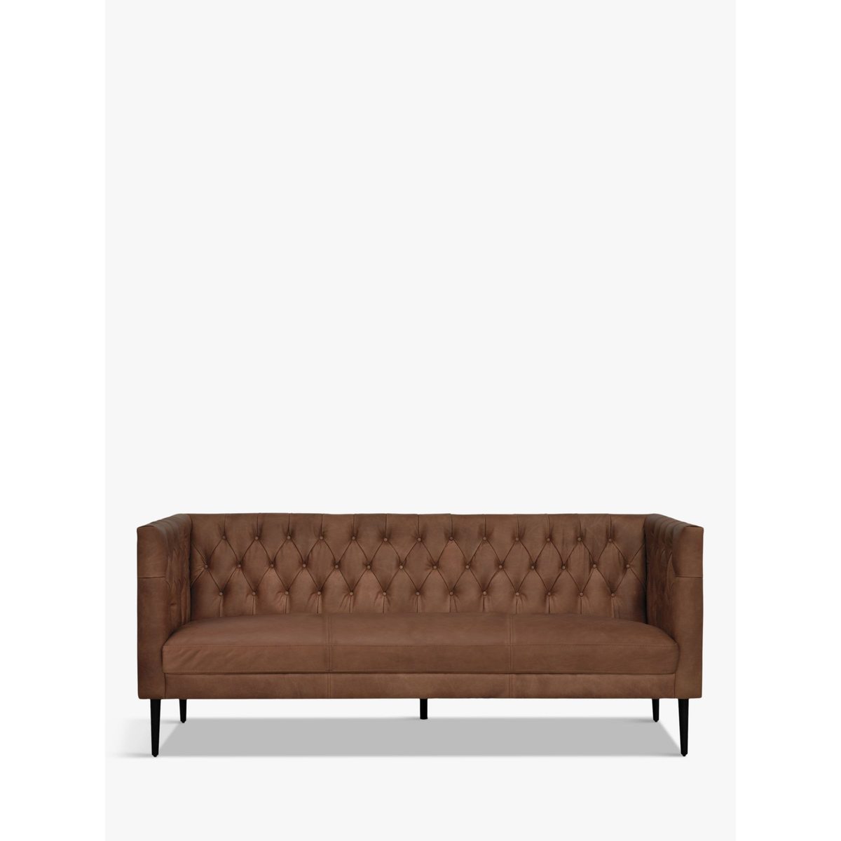 Halo William Large 3 Seater Leather Sofa, Napinha Chocolate – image 1