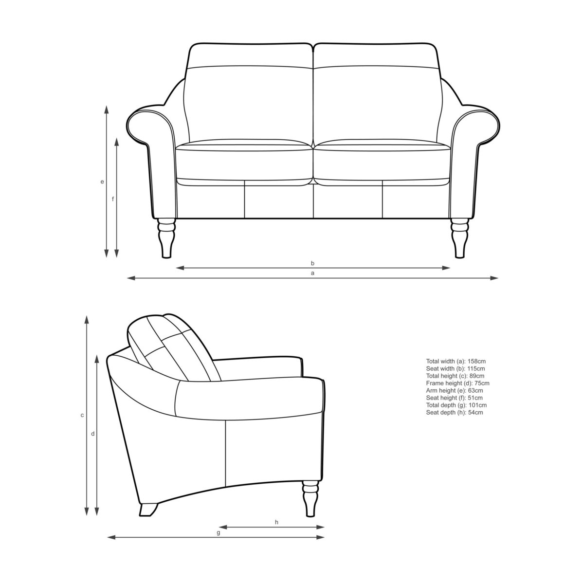 John Lewis & Partners Camber Small 2 Seater Leather Sofa, Dark Leg – image 3