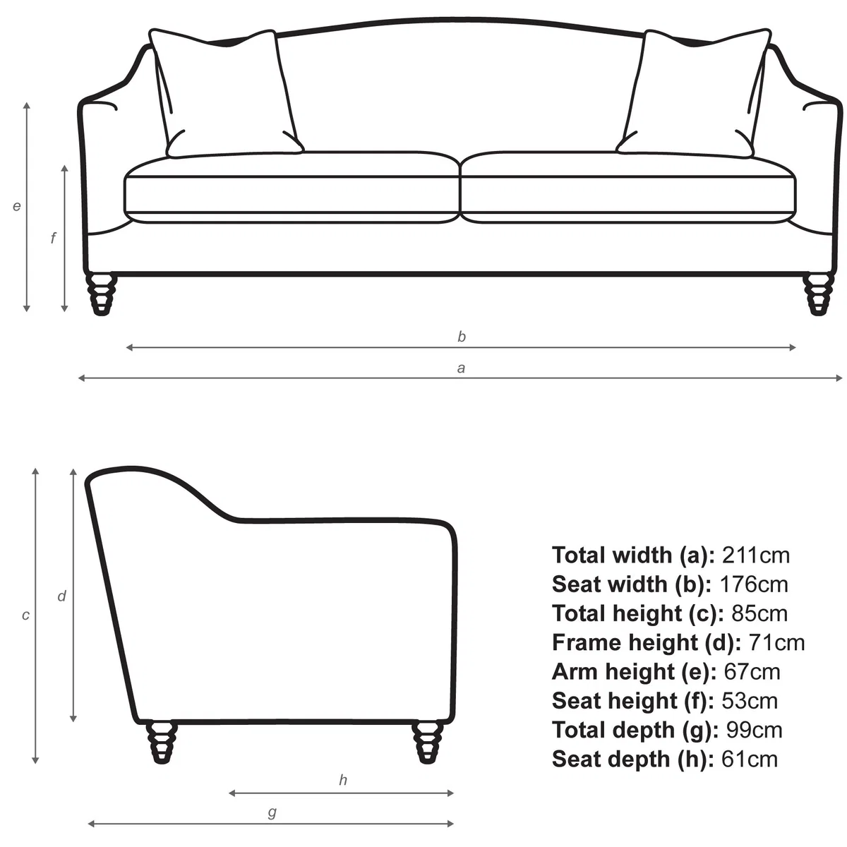 Croft Collection Melrose Fixed Cover Grand 4 Seater Sofa – image 4