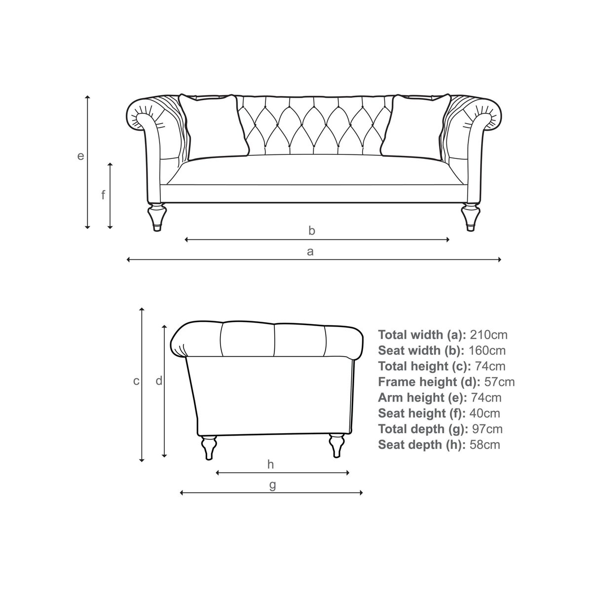 Tetrad Gleneagles Chesterfield Grand 4 Seater Sofa – image 2