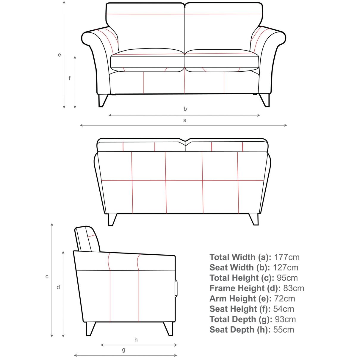 John Lewis & Partners Charlotte Medium 2 Seater Leather Sofa, Dark Leg – image 3