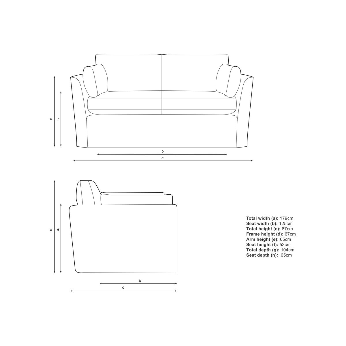 Croft Collection Cascade Medium 2 Seater Sofa, Loose Cover – image 3