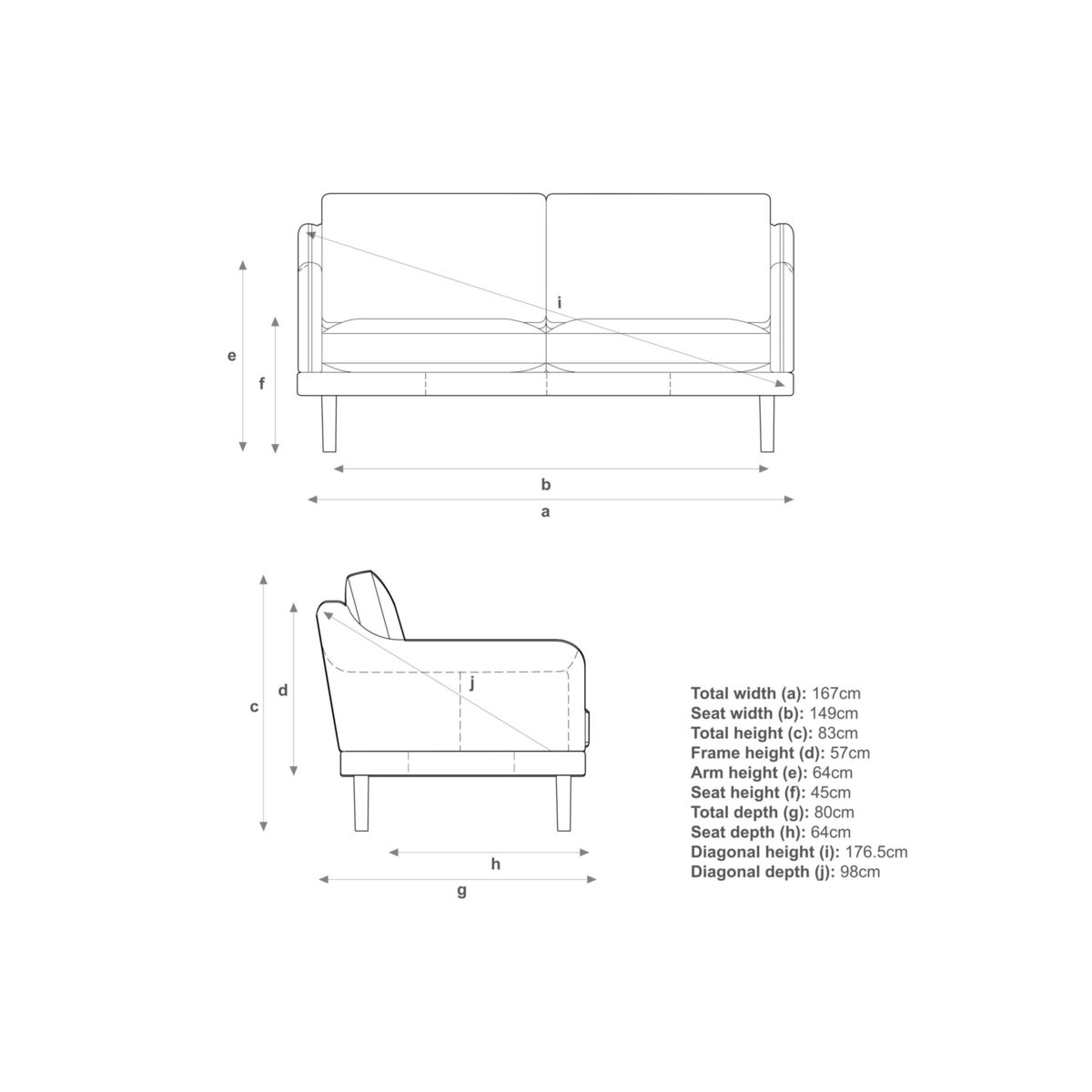 House by John Lewis Sweep Medium 2 Seater Leather Sofa, Dark Leg, Contempo Castanga – image 3