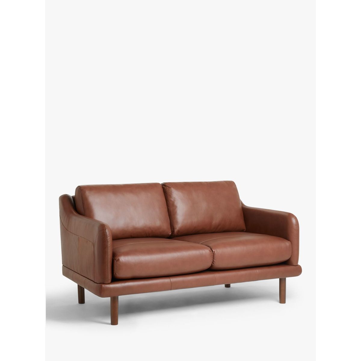 House by John Lewis Sweep Medium 2 Seater Leather Sofa, Dark Leg, Contempo Castanga – image 1