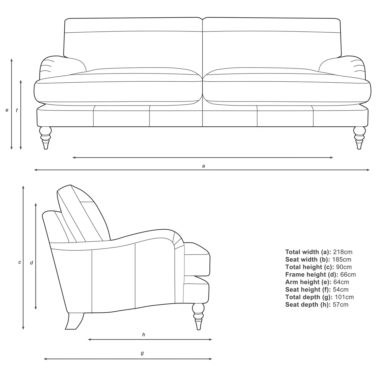 John Lewis & Partners Otley Grand 4 Seater Leather Sofa, Dark Leg – image 3
