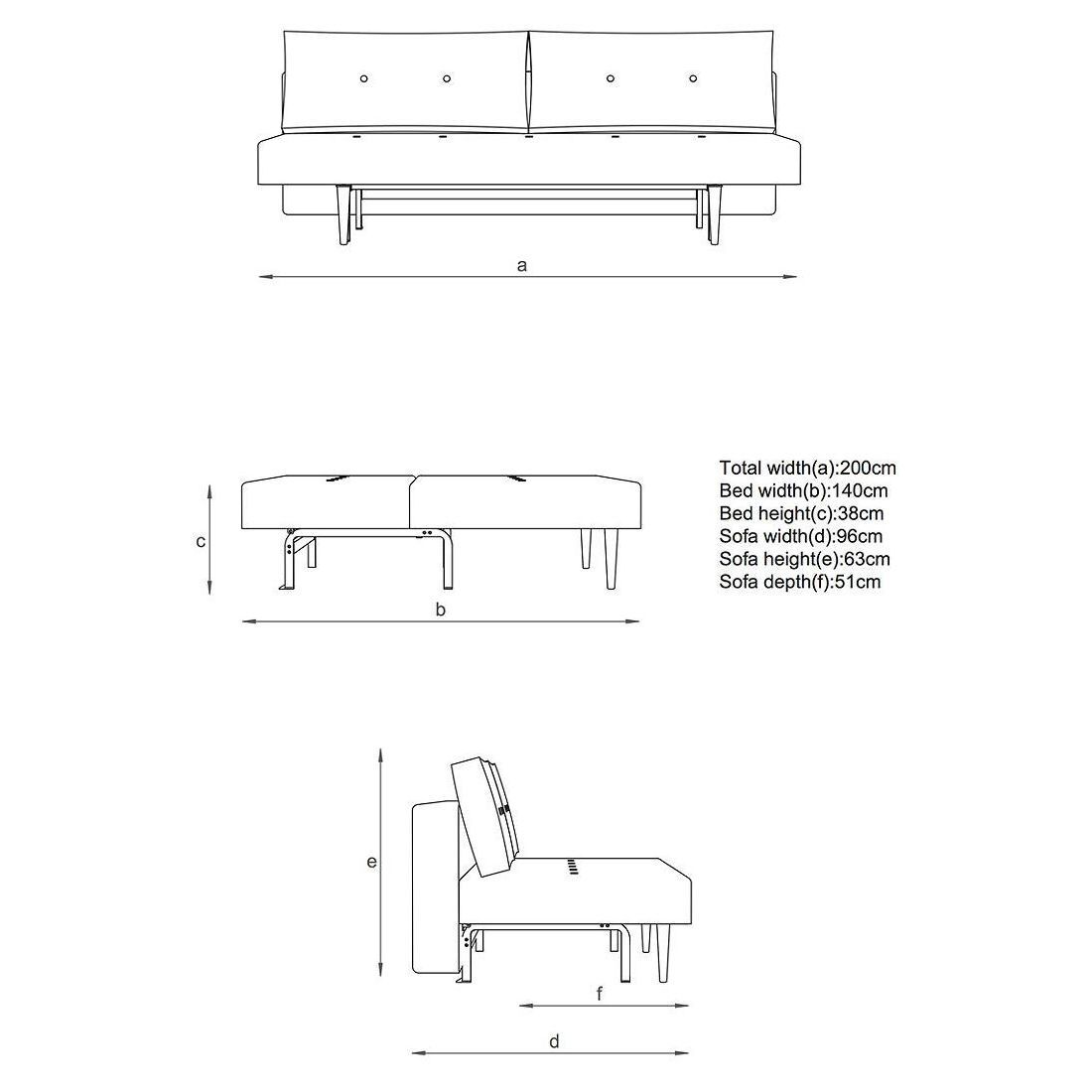 Innovation Living Recast Sofa Bed with Pocket Sprung Mattress, Dark Leg – image 4