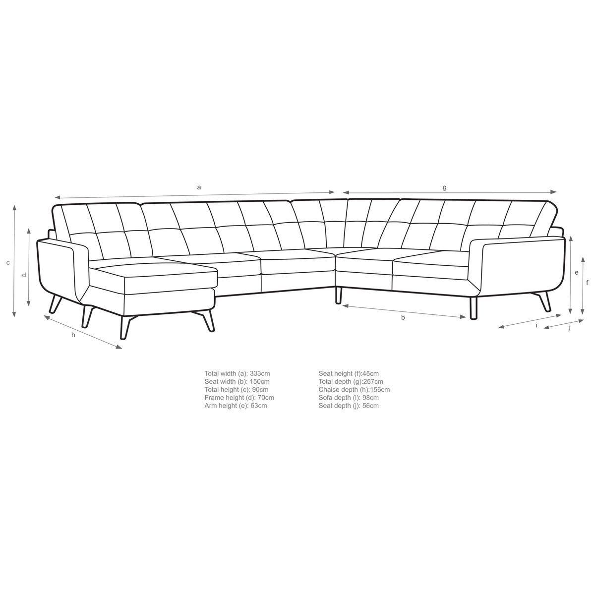 John Lewis & Partners Barbican Leather LHF Grand Corner Chaise End Sofa, Dark Leg – image 3