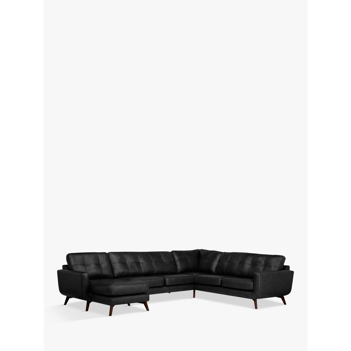 John Lewis & Partners Barbican Leather LHF Grand Corner Chaise End Sofa, Dark Leg – image 1